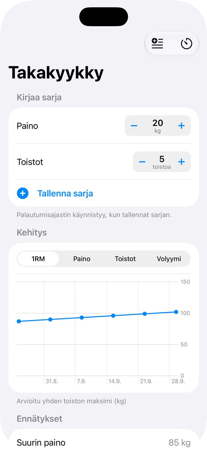 GymRat: Liikkeen kehitys