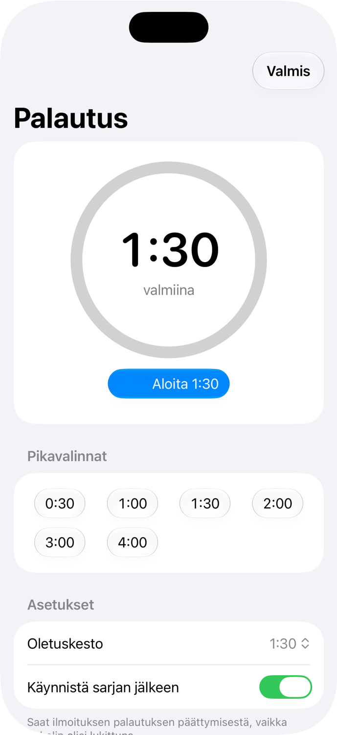 GymRat: Palautusajastin