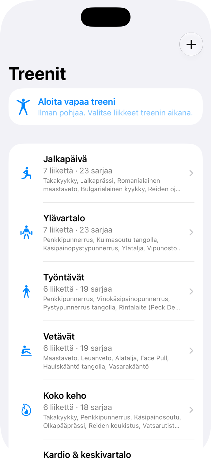 GymRat: Treenipohjat